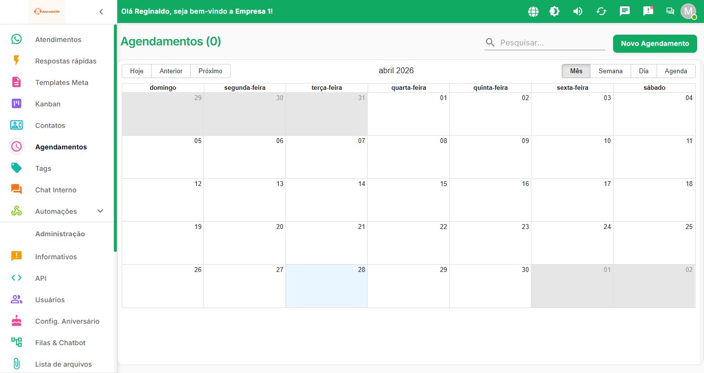 Agendamentos do Ilustra Atende
